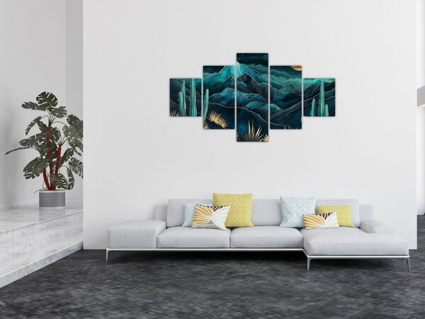 Obraz - Tyrkysová noc (125x70 cm)
