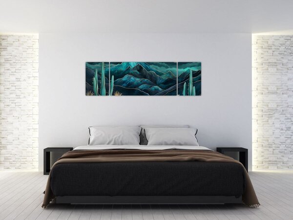Obraz - Tyrkysová noc (170x50 cm)