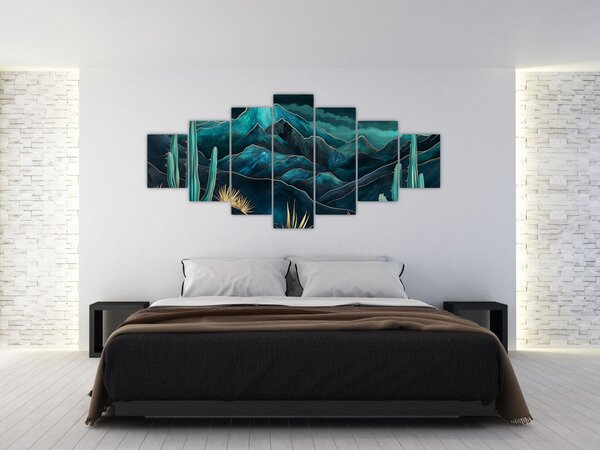 Obraz - Tyrkysová noc (210x100 cm)