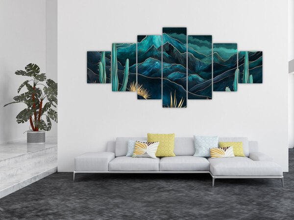 Obraz - Tyrkysová noc (210x100 cm)