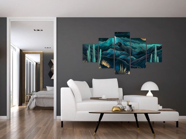 Obraz - Tyrkysová noc (125x70 cm)