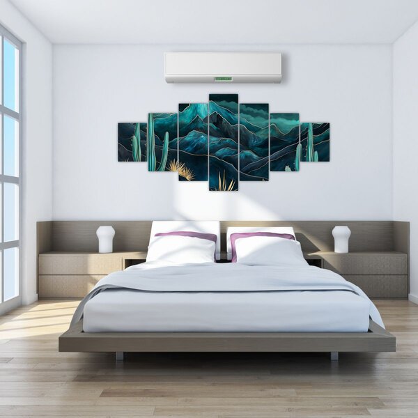 Obraz - Tyrkysová noc (210x100 cm)