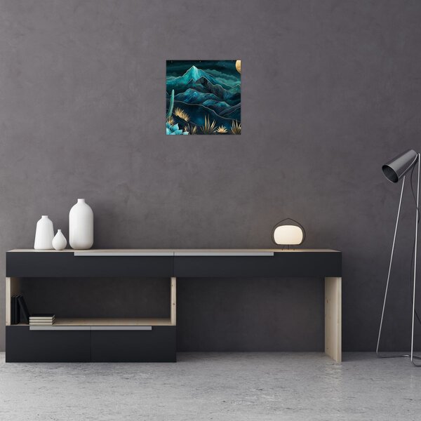 Obraz - Tyrkysová noc (30x30 cm)