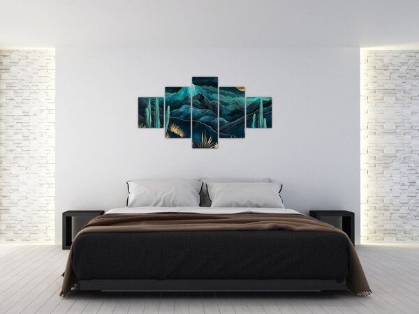 Obraz - Tyrkysová noc (125x70 cm)