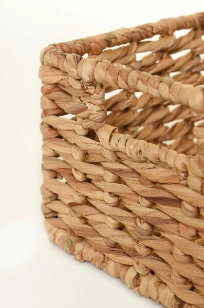 Policový koš CESTERO, vodní hyacint, 34x24x18 cm, natur