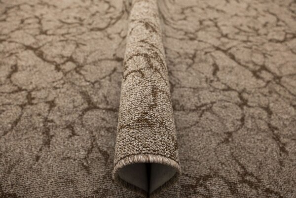 Metrážový koberec Marble 90 mramor, hnědý / béžový