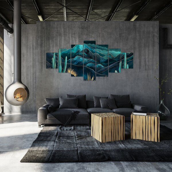Obraz - Tyrkysová noc (210x100 cm)