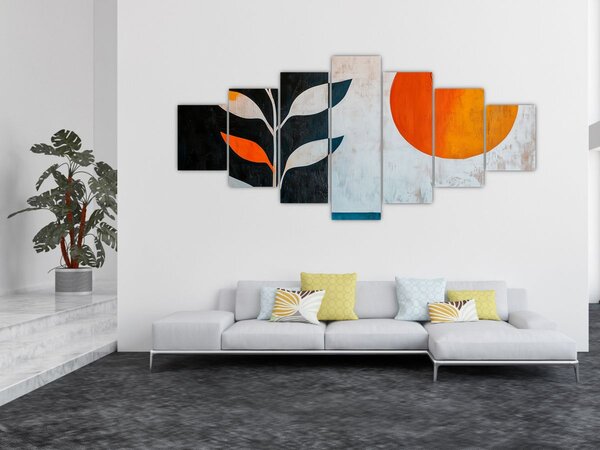 Obraz - Abstrakce rostliny a slunce (210x100 cm)