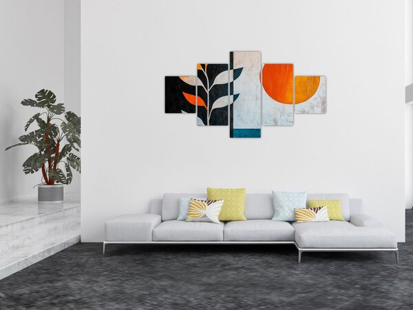Obraz - Abstrakce rostliny a slunce (125x70 cm)