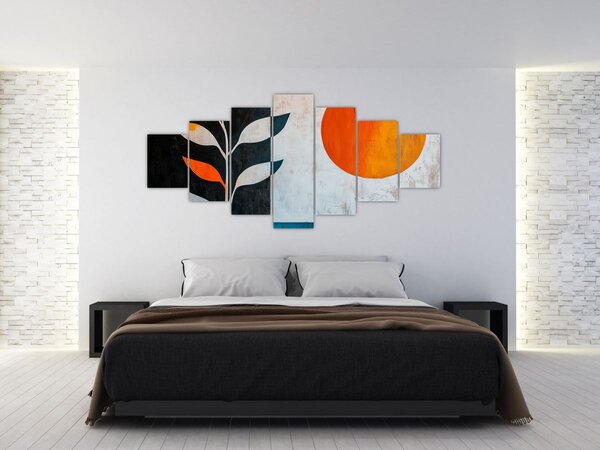 Obraz - Abstrakce rostliny a slunce (210x100 cm)
