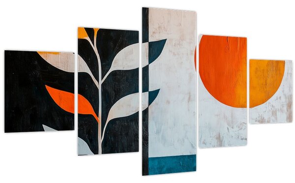 Obraz - Abstrakce rostliny a slunce (125x70 cm)