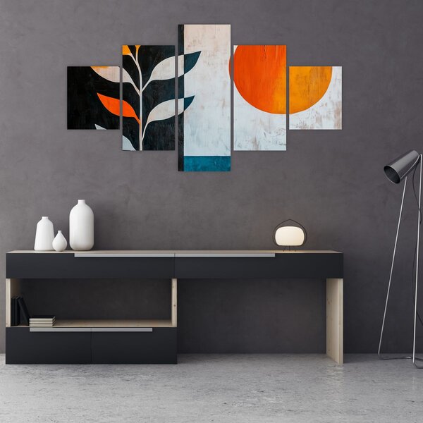 Obraz - Abstrakce rostliny a slunce (125x70 cm)
