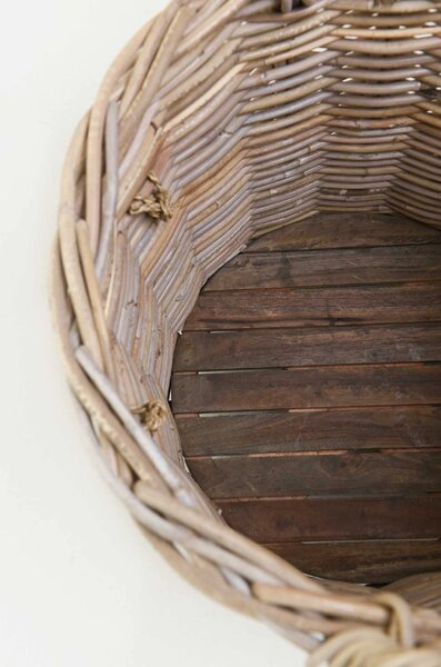 Koš na dřevo ARRIBA, ratan, průměr 50 x výška 50 cm, natur, s kolečky