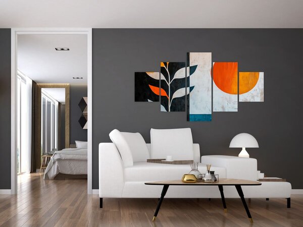 Obraz - Abstrakce rostliny a slunce (125x70 cm)