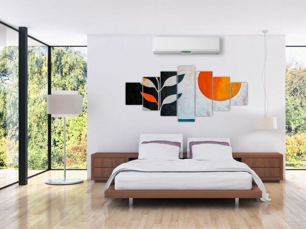 Obraz - Abstrakce rostliny a slunce (210x100 cm)