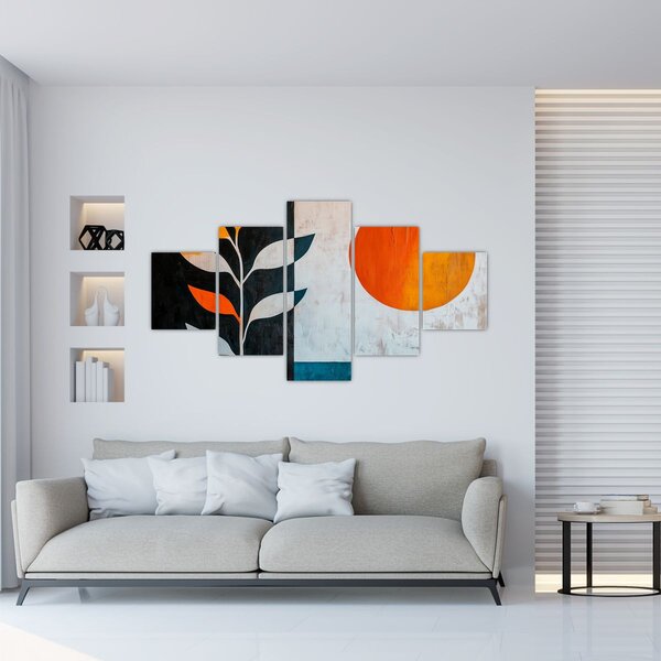 Obraz - Abstrakce rostliny a slunce (125x70 cm)