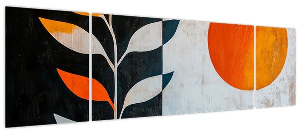Obraz - Abstrakce rostliny a slunce (170x50 cm)