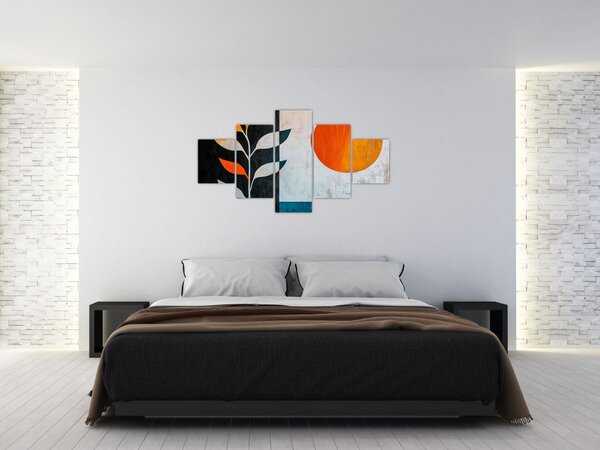 Obraz - Abstrakce rostliny a slunce (125x70 cm)