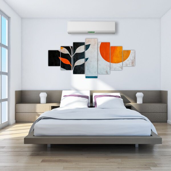 Obraz - Abstrakce rostliny a slunce (210x100 cm)