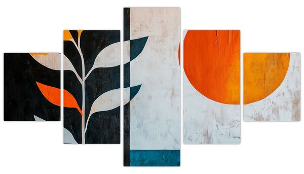 Obraz - Abstrakce rostliny a slunce (125x70 cm)