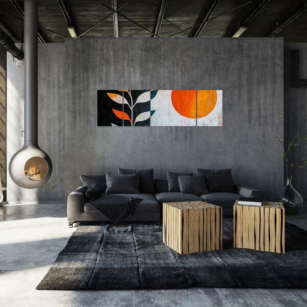 Obraz - Abstrakce rostliny a slunce (170x50 cm)