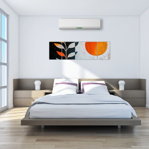 Obraz - Abstrakce rostliny a slunce (170x50 cm)
