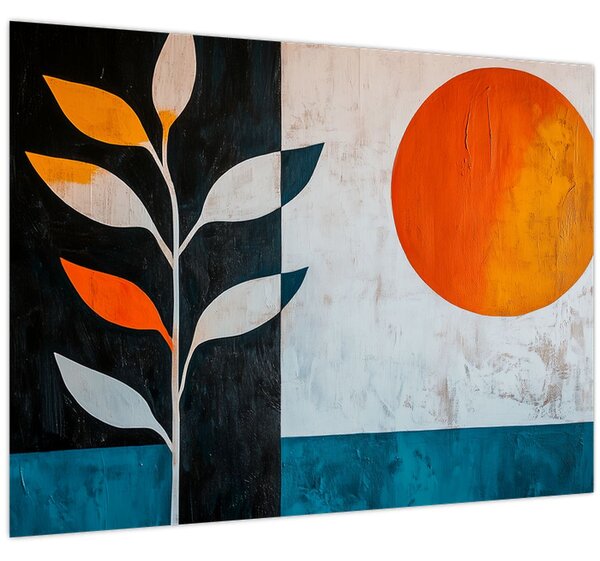 Obraz - Abstrakce rostliny a slunce (70x50 cm)
