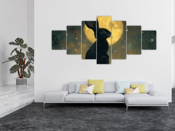 Obraz - Zajíc s měsícem (210x100 cm)