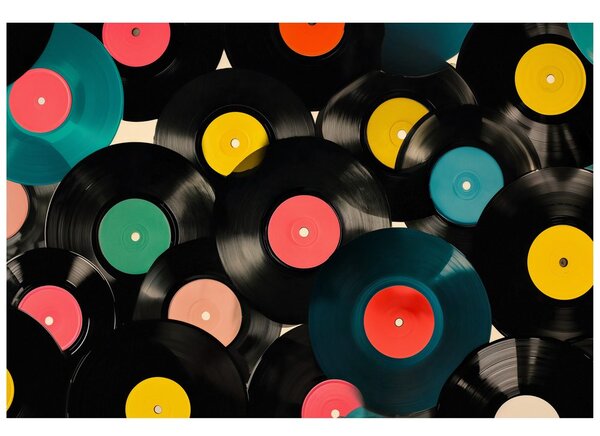 Tapeta barevné retro vinylové desky