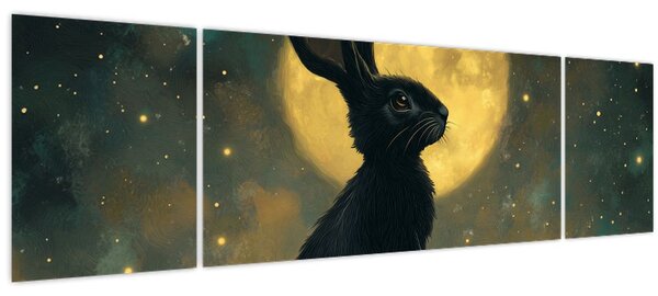 Obraz - Zajíc s měsícem (170x50 cm)