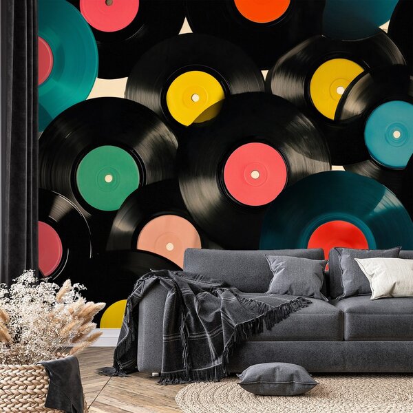 Tapeta barevné retro vinylové desky