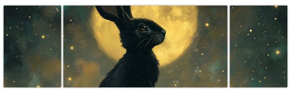 Obraz - Zajíc s měsícem (170x50 cm)