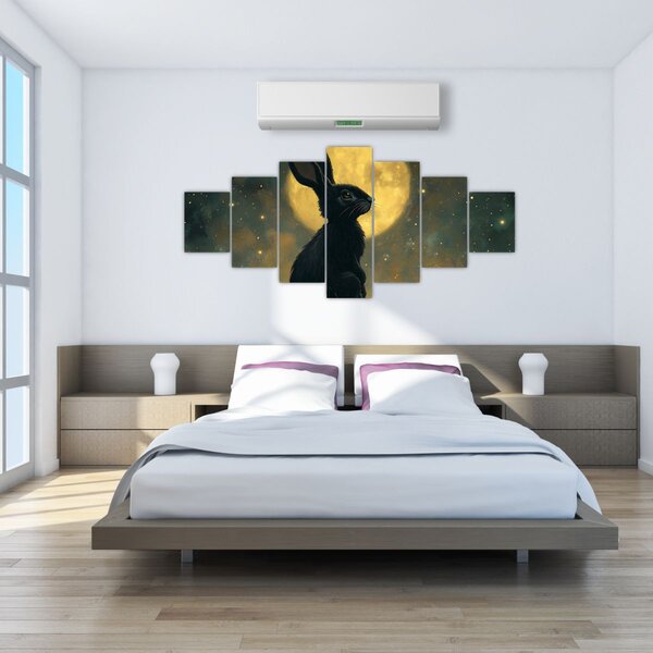 Obraz - Zajíc s měsícem (210x100 cm)
