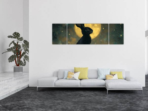 Obraz - Zajíc s měsícem (170x50 cm)