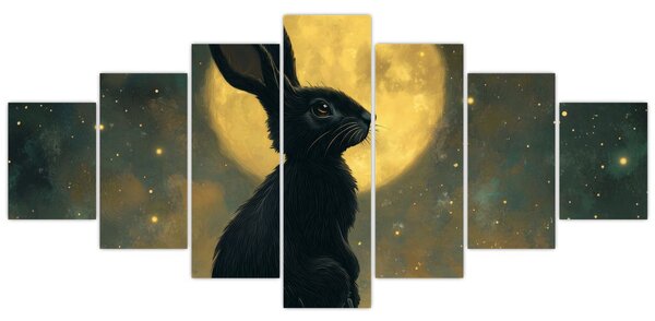 Obraz - Zajíc s měsícem (210x100 cm)