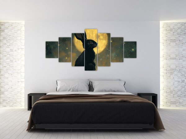 Obraz - Zajíc s měsícem (210x100 cm)