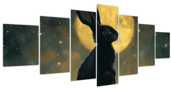 Obraz - Zajíc s měsícem (210x100 cm)