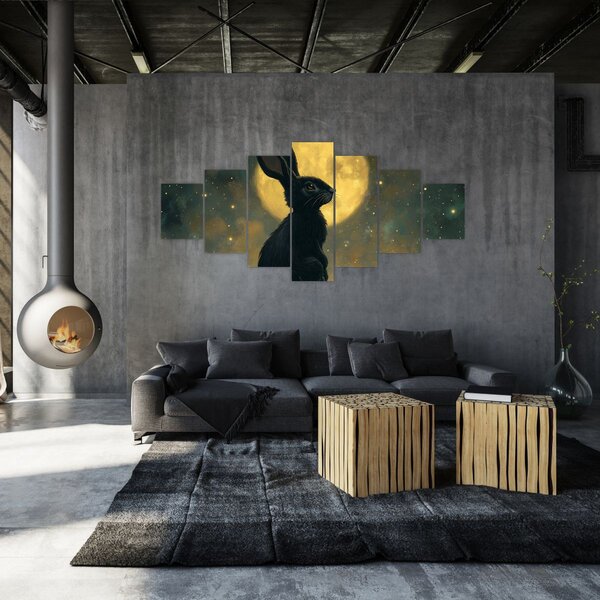 Obraz - Zajíc s měsícem (210x100 cm)