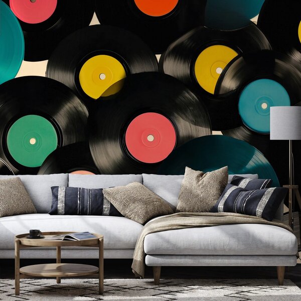 Tapeta barevné retro vinylové desky