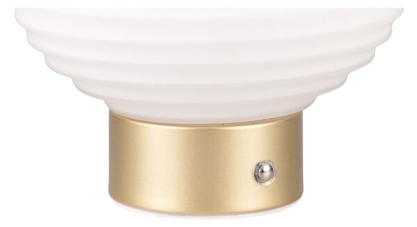 Stmívatelná LED stolní lampa v bílé a zlaté barvě se skleněným stínidlem (výška 14,5 cm) Earl – Reality