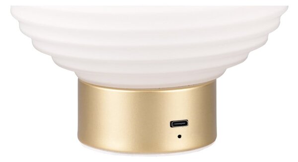 Stmívatelná LED stolní lampa v bílé a zlaté barvě se skleněným stínidlem (výška 14,5 cm) Earl – Reality