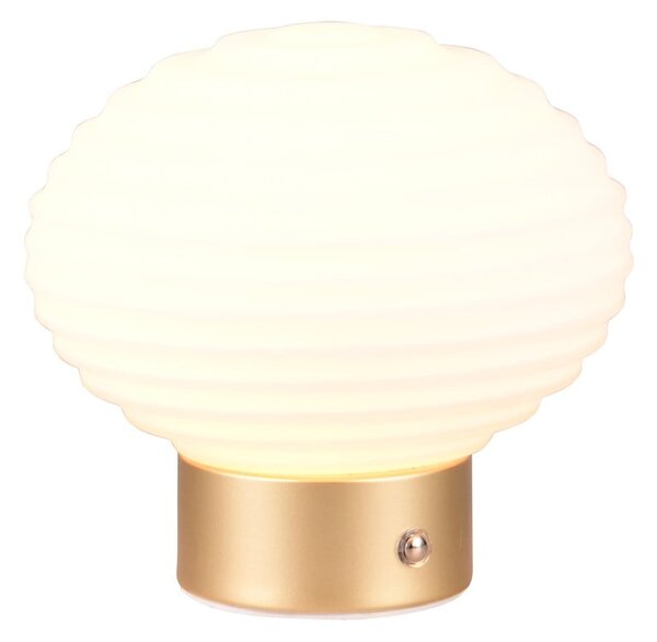 Stmívatelná LED stolní lampa v bílé a zlaté barvě se skleněným stínidlem (výška 14,5 cm) Earl – Reality