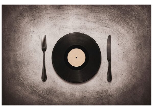 Fototapeta vinylový talíř s příbory