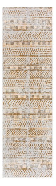 Okrově žluto-bílý venkovní koberec 80x250 cm Biri – NORTHRUGS