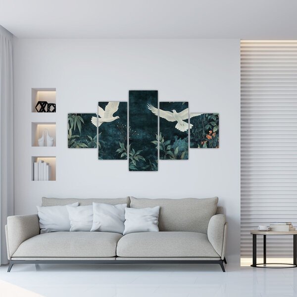 Obraz - Dvě holubice (125x70 cm)