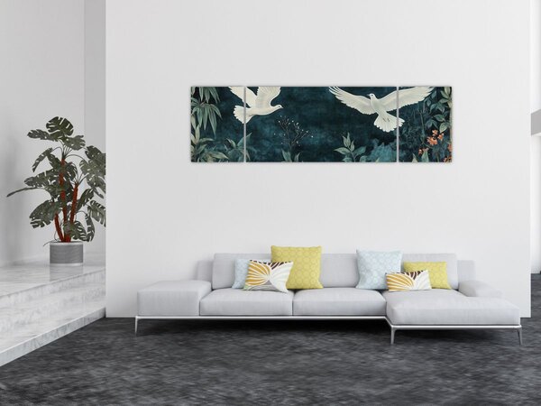 Obraz - Dvě holubice (170x50 cm)