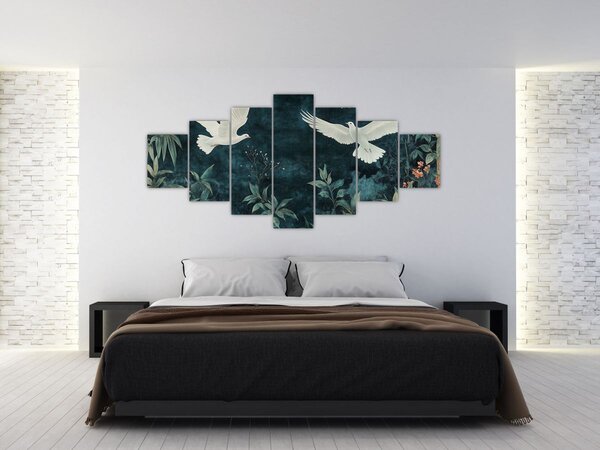 Obraz - Dvě holubice (210x100 cm)