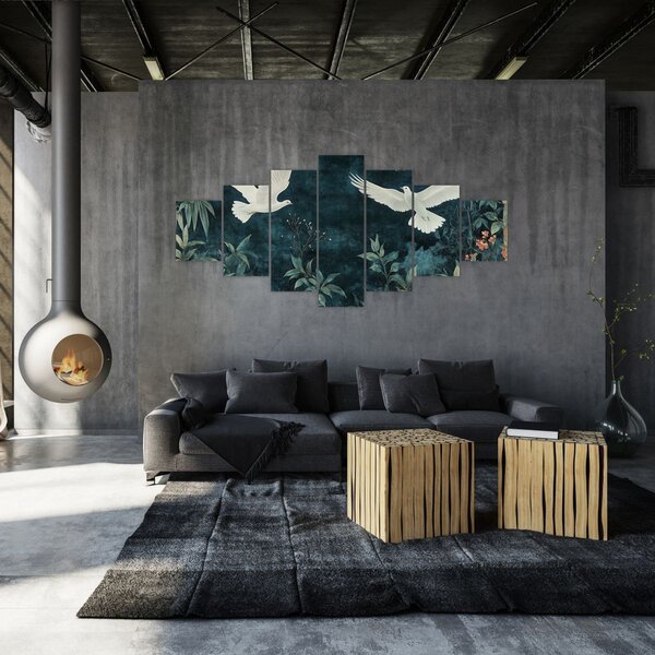 Obraz - Dvě holubice (210x100 cm)