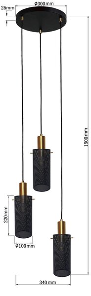 ZÁVĚSNÉ SVÍTIDLO, 34/150 cm - Online Only svítidla, Online Only