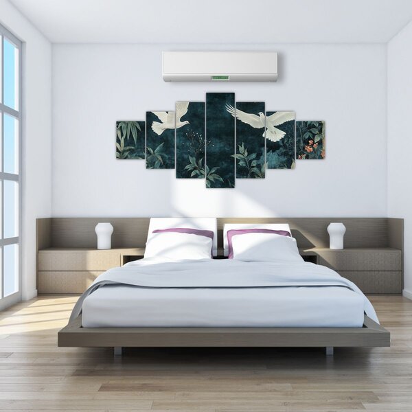 Obraz - Dvě holubice (210x100 cm)